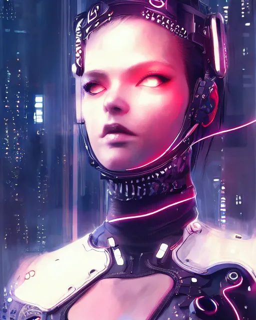 Image similar to girl wearing cyberpunk intricate catsuit, respirator, detailed portrait, cell shaded, 4 k, concept art, by wlop, ilya kuvshinov, artgerm, krenz cushart, greg rutkowski, pixiv. cinematic dramatic atmosphere, sharp focus, volumetric lighting, cinematic lighting, studio quality