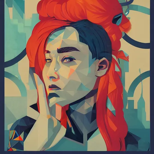 Prompt: Queens Gambit profile picture by Sachin Teng, asymmetrical, Organic Painting , Matte Painting, geometric shapes, hard edges, graffiti, street art:2 by Sachin Teng:4