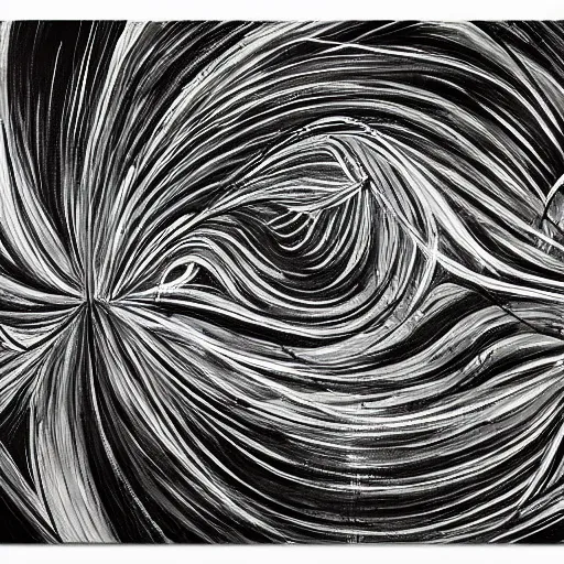 Prompt: abstract black and white concept art graphic painting illustrating diffusion process, overcomplicated, math inspired, hyper detailed, psychodelic, creepy