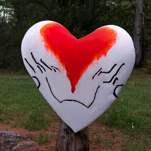 Prompt: portal Burn 2022 effigy burn, the effigy is a red low Polly heart made of wood, it is dark out and the sky is full of stars and a crescent moon