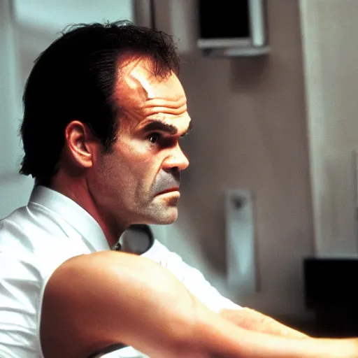 Image similar to steven ogg in american psycho, 4 k, high detail, high - resolution photograph, professional photography, ultra - detail