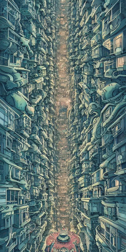 Image similar to crazy alien apartments, extremely detailed, sharp focus, wide view, full body shot, smooth, digital illustration, by james jean, by rossdraws, frank franzzeta, mcbess, sakimichan