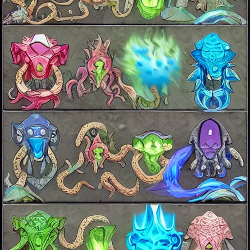 Image similar to water elementals, d & d style, trending on artstation, colorful, intricate,