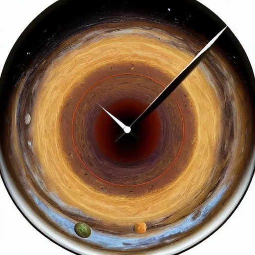 Image similar to planets in a pan looking like a clock by salvador dali