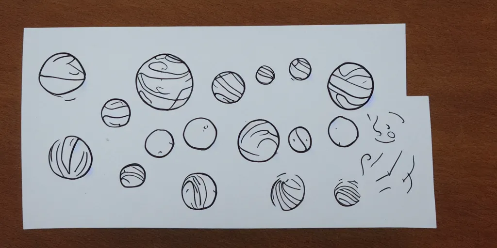 Prompt: animation frames sequence board of a bouncy ball drawn with pen