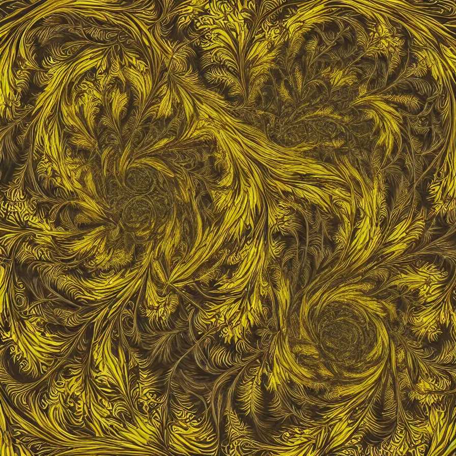 Image similar to award winning fine artwork of hypnotizing sunflower and nasturstium vines patterns, golden ratio, mandelbrot fractal, infinite tunneling