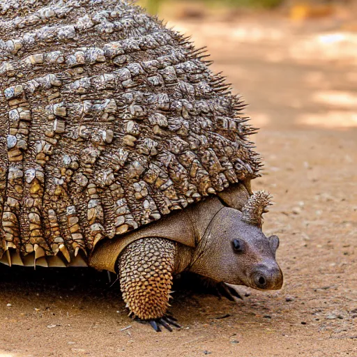 Image similar to glyptodont armadillo, nature photography 4 k