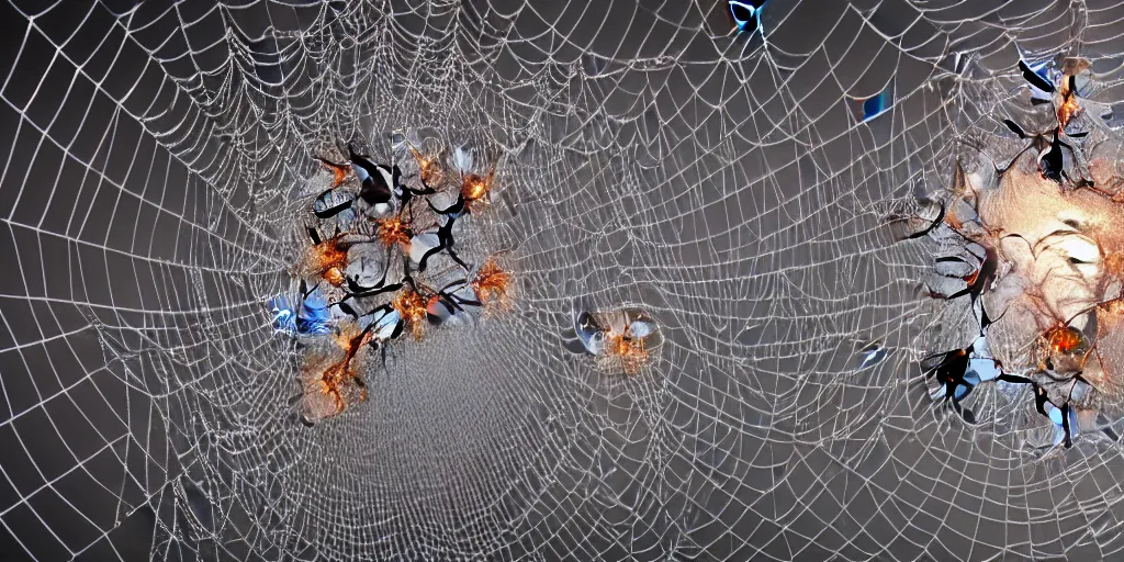 Prompt: SG team made up of spiders going through the Stargate, studio lighting, 4k