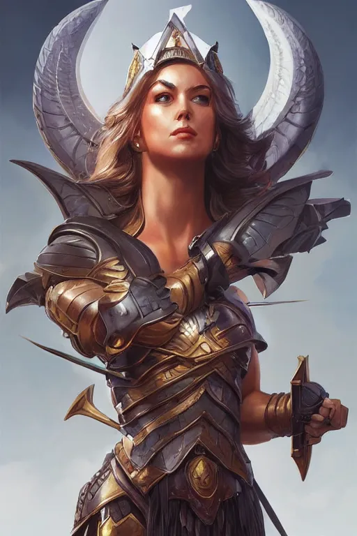 Image similar to amazon valkyrie athena, d & d, fantasy, portrait, highly detailed, headshot, digital painting, trending on artstation, concept art, sharp focus, illustration, art by artgerm and greg rutkowski and magali villeneuve