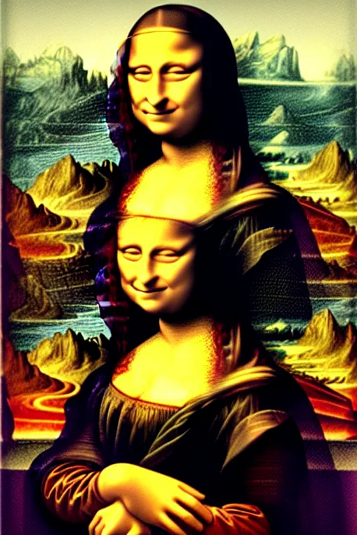 Image similar to mona lisa, lisa frank, frank zappa