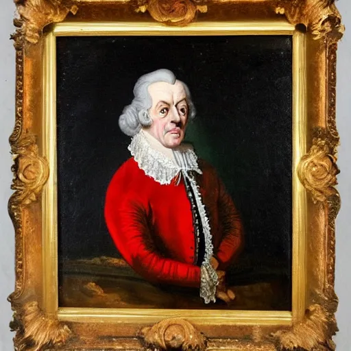 Image similar to A 1700s oil painting of Christopher Lloyd dressed as a nobleman.