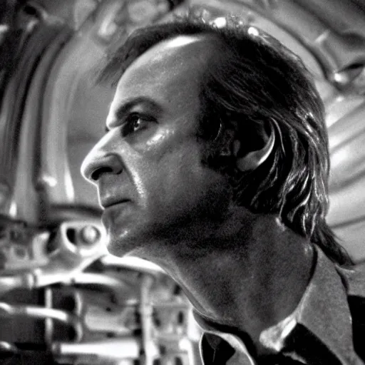 Image similar to film still of saul goodman in aliens, by hr giger