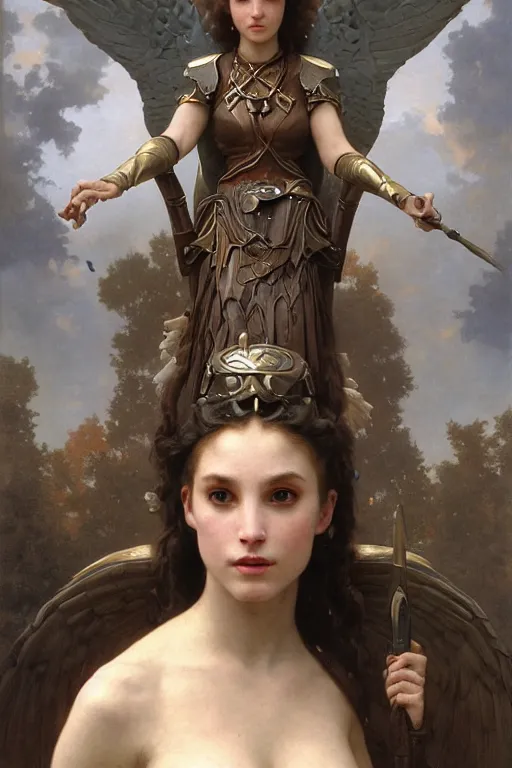 Image similar to Mystical Valkyrie, Portrait of a beautiful female Reptilian warrior, Regal, Realistic, Refined, Detailed Digital Art, Oil Painting, William-Adolphe Bouguereau, Art Frahm, Esao Andrews, Steampunk, Walt Disney (1937), Highly Detailed, Cinematic Lighting, Unreal Engine, 8k, HD