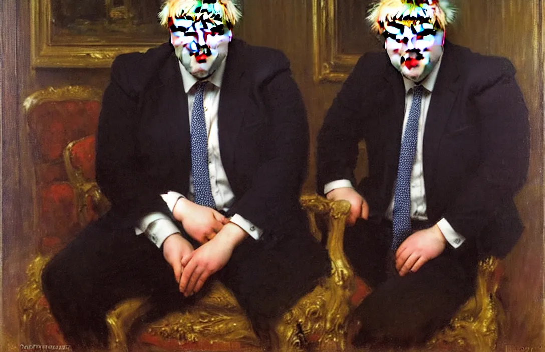 Image similar to portrait of boris johnson!!!!!!!!!!!!!!!!!!!!!!!!!!!, detailed face, detailed painting, detailed no. 1 0 downing street, epic lighting, by ilya repin and phil hale