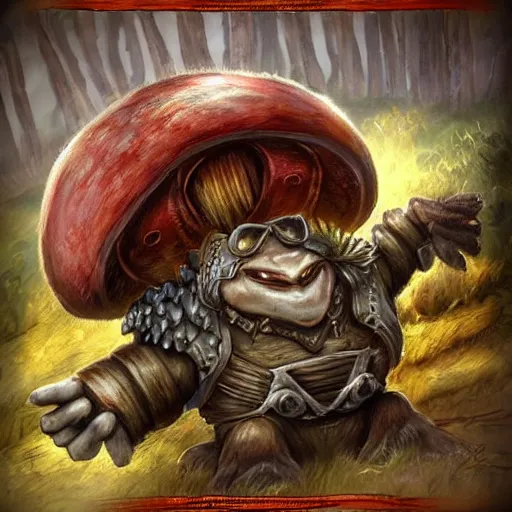 Image similar to mushroom armored troll mage fantasy video game concept art depardieu