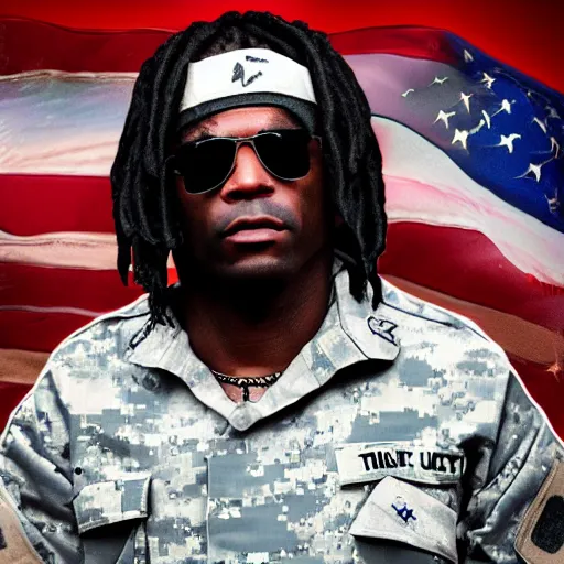 Prompt: chief keef in the military digital art very detailed 4 k detailed super realistic