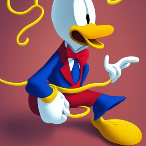 Image similar to donald duck angry at joe biden, disney, award - winning, artstation,