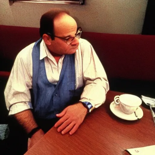 Image similar to “George Costanza complaining to the waitress about the temperature of his coffee”