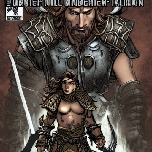 Prompt: skyrim comic book by Humberto Ramos and Mark Robinson