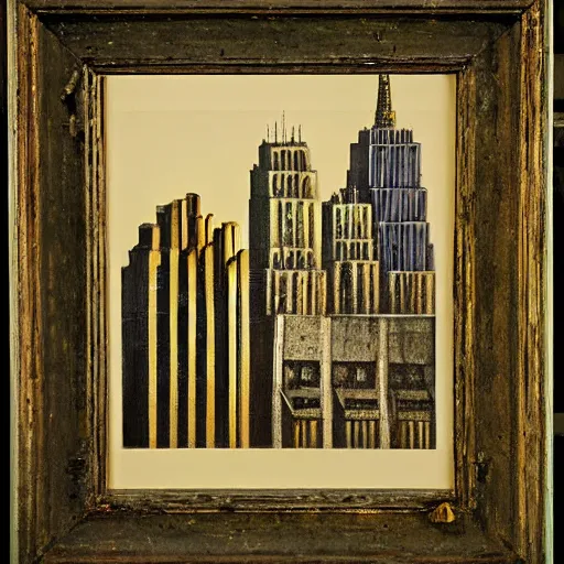Prompt: a surreal brutalist gothic painting of new York