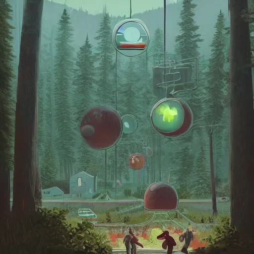 Image similar to simon stalenhag, terrarium