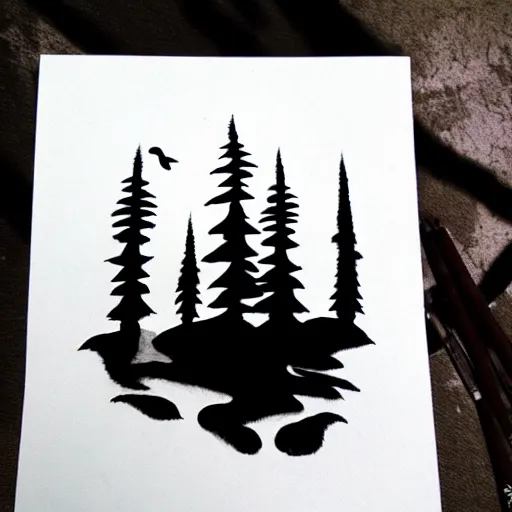 Image similar to zen forest ink