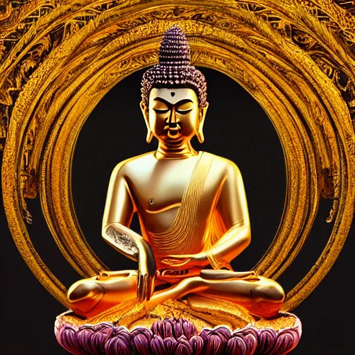 Prompt: highly detailed full body picture of golden Buddha statue, concept art, digital art, studio lightning, bright colors, intricate, masterpiece, photorealistic, hiperrealistic, sharp focus, high contrast, intricate, Artstation HQ, DeviantArt trending, 4k UHD, Unreal Engine 5