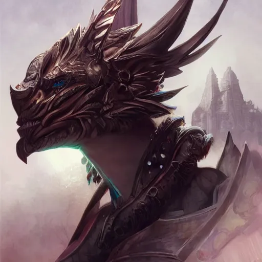 Image similar to portrait of Charr from Guild Wars 2, D&D, fantasy, intricate, elegant, highly detailed, digital painting, artstation, concept art, smooth, sharp focus, illustration, art by artgerm and greg rutkowski and peter mohrbacher