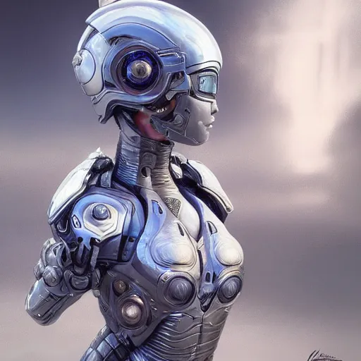 Prompt: ultra realist and ultra intricate detailed soft painting of a beautiful sci-fi armored female by Hajime Sorayama, front facing, sci-fi helmet, symmetry features, sensual gloomy style, volumetric clouds, cyberpunk burning building background, artstation, unreal render, depth of field