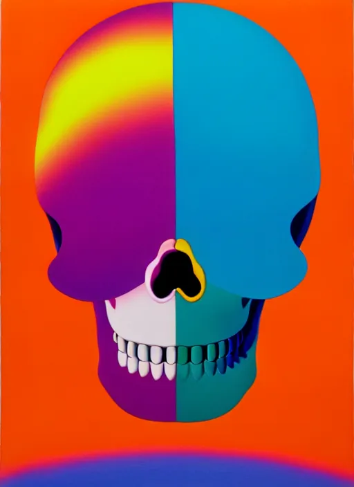 Prompt: skull by shusei nagaoka, kaws, david rudnick, pastell colours, airbrush on canvas, cell shaded, 8 k