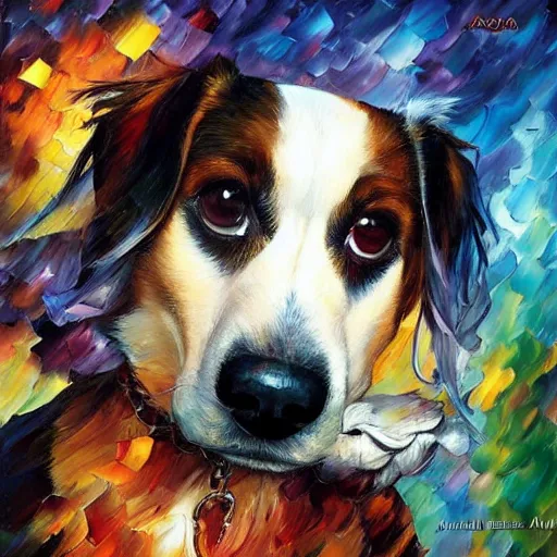 Image similar to very guilty dog by arthur adams, charlie bowater, leonid afremov, chiho ashima, karol bak, david bates, tom chambers