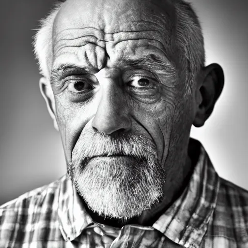 Image similar to a 5 5 mm photo portrait of a very old man that looks like joe rogan, cinematic lighting, sharp focus, photography of the year