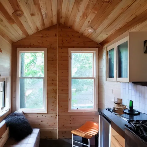 Prompt: tiny home is architecturally similar to the white house,
