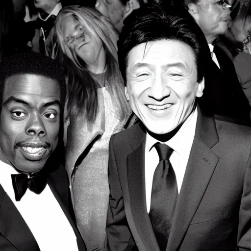 Image similar to jackie chan smoking weed with chris rock