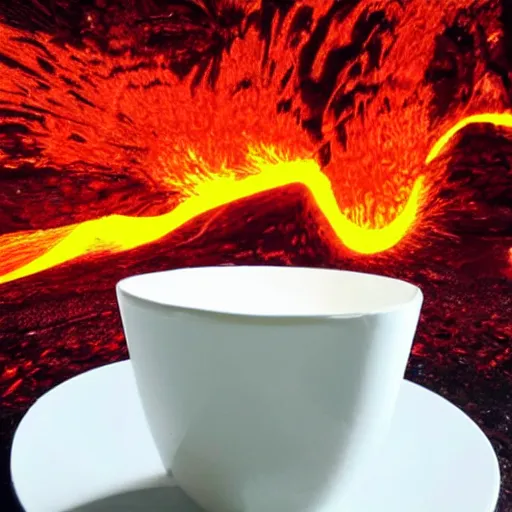 Prompt: a cup of lava