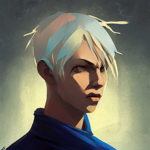 Prompt: Avatar with a blond hair and blue skin profile picture by Greg Rutkowski, asymmetrical, Organic Painting , Matte Painting, geometric shapes, hard edges, street art, trending on the artstation:2 by Sachin Teng:4, blur: -5