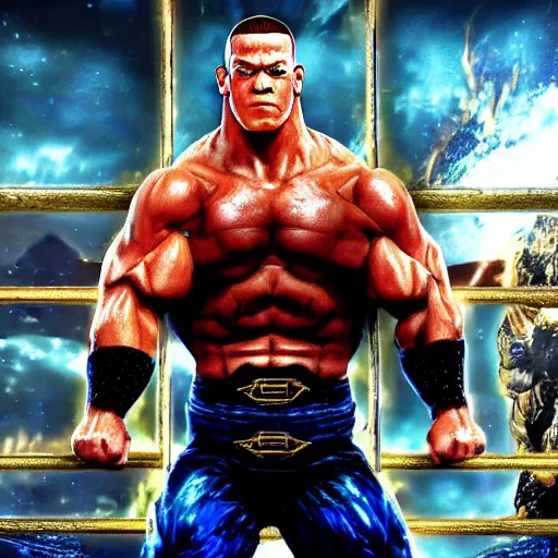 Image similar to john cena in fist of the north star, 4 k