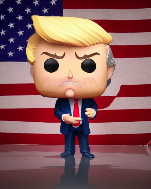 Image similar to donald trump as a funko pop, studio lighting, artstation, 4 k, highly detailed