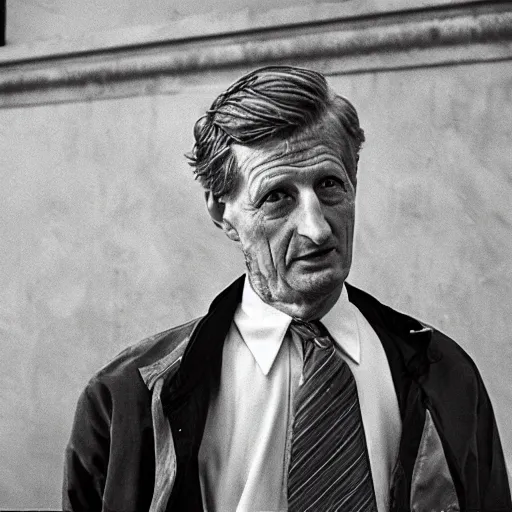 Prompt: Senator John Kennedy as a disheveled homeless man. CineStill