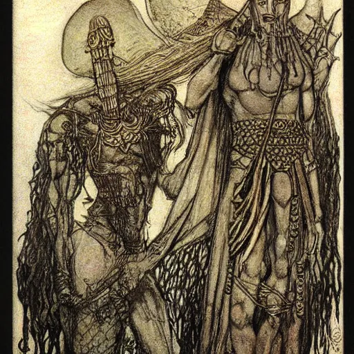 Prompt: Dagoth Ur, by Arthur Rackham