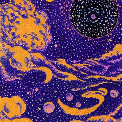 Prompt: Liminal space in outer space by Henri-Edmond Cross