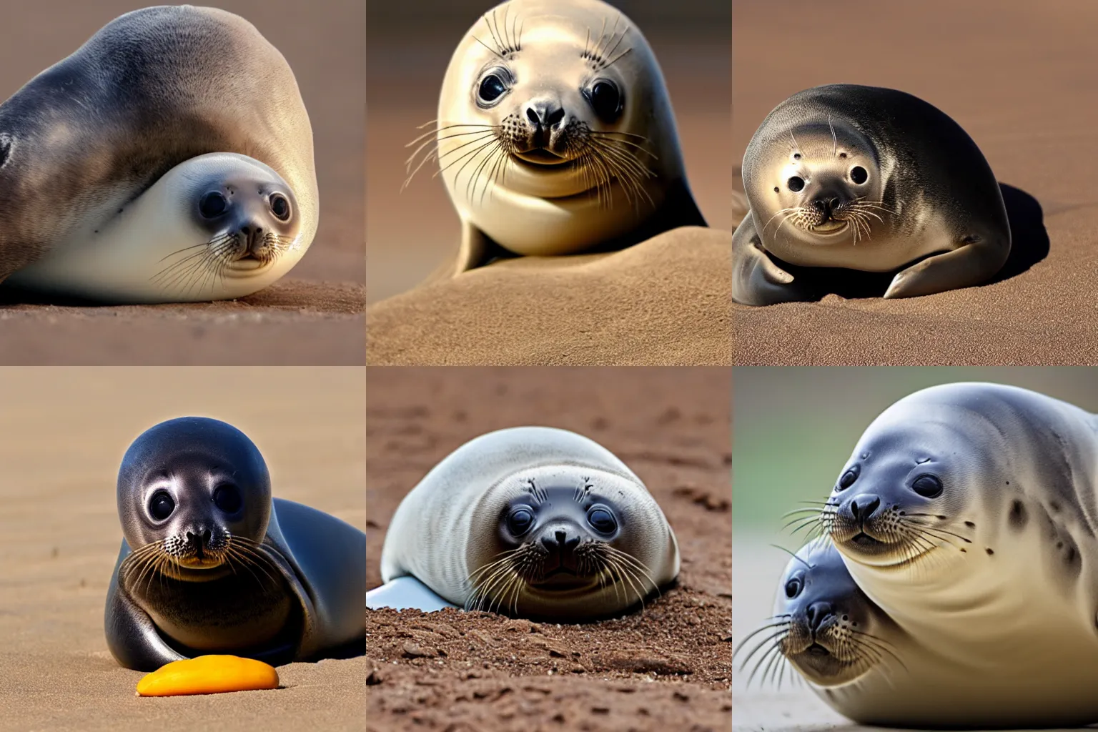 Prompt: baby seal disguised as a peanut