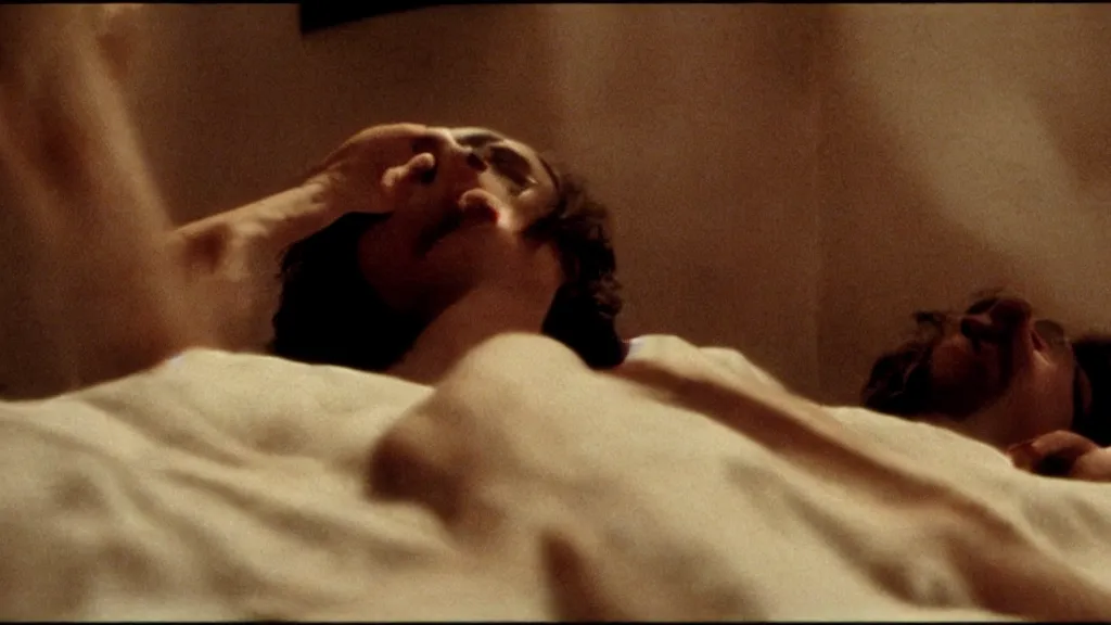 Image similar to movie still of having sleep paralysis, cinematic composition, cinematic light, criterion collection, by dario argento