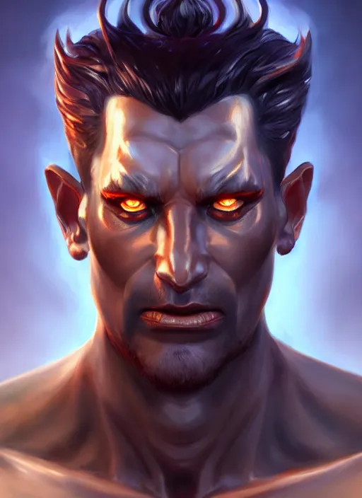 Prompt: the god hades, male, portrait, sharp focus, digital art, concept art, dynamic lighting, subsurface scattering, photoreal, trending on artstation, by emylie boivin, artgerm and rossdraws