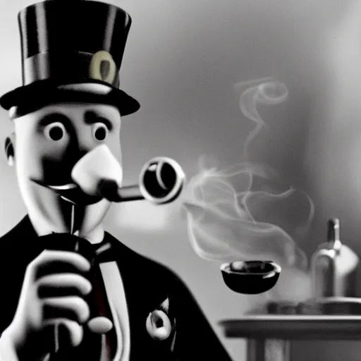 Image similar to chubby cartoon duck detective smoking cigar in 1 9 2 0's prohibition era attire in a chicago speakeasy. depth of field, zeiss lens, detailed, asymmetrical, breathtaking, 8 k resolution, extremely detailed, beautiful, establishing shot, artistic, hyperrealistic, beautiful face, octane render, by victor hugo