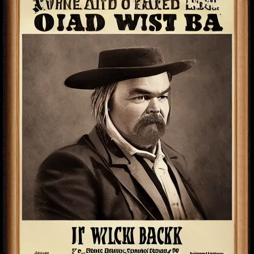 Prompt: jack black old west wanted poster, old vintage photo, 8 k