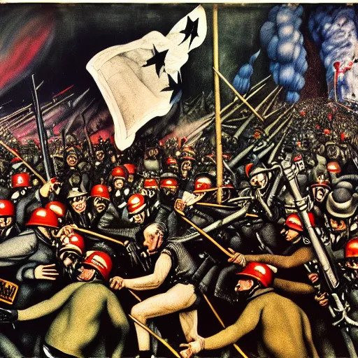 Image similar to january 6 insurrection by otto dix, hyperrealistic, aesthetic, masterpiece