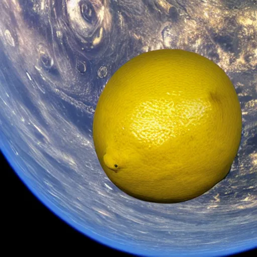 Image similar to planet in shape of lemon, photo by hubble telescope