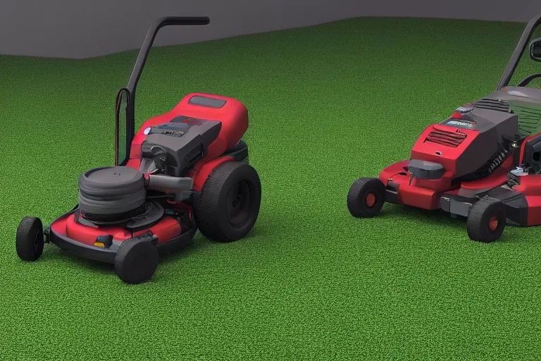 Image similar to cad design of lawnmower, solidworks, thick lines, octane render, studio light, 3 5 mm