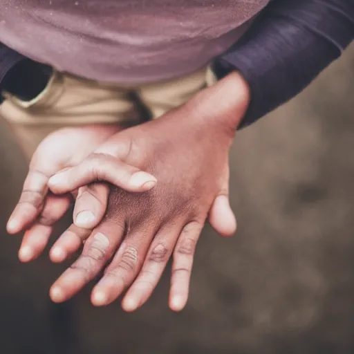 Prompt: close-up photo of a person's hands